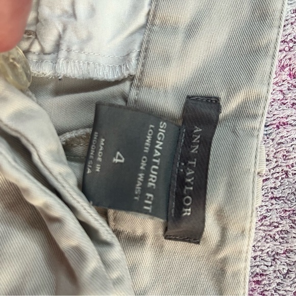 2 pair Ann Taylor & LOFT cuffed chino shirts black and beige - Picture 7 of 16